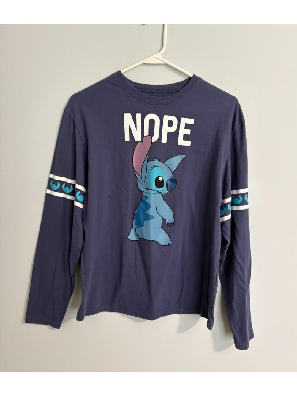 Disney Lilo & Stitch Nope Not Today Medium Long Sleeve Purple T-Shirt